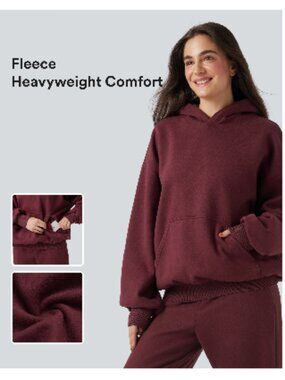 Hooded Long Sleeve Fleece Casual Cotton Sweatshirt with Pockets